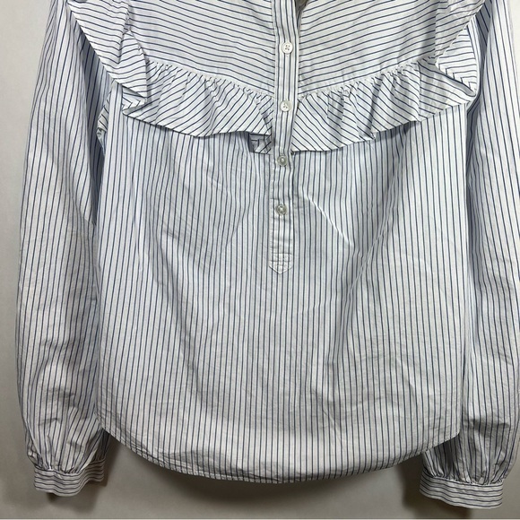 Veronica Beard women’s sonet striped shirt size M
Ruffle white blue - Picture 4 of 8
